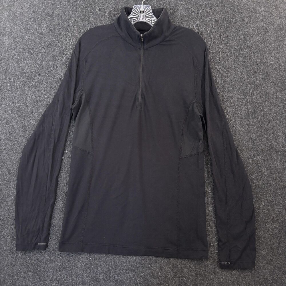 Lululemon Pullover Men's Medium Black 1/4 Zip Running Lightweight Zip Pocket